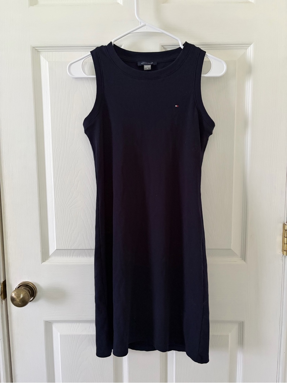 Tommy Hilfiger Navy Sleeveless Rib-Knit Shift Dress